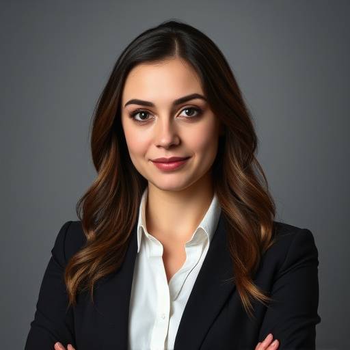 A headshot of Anya Petrova, the CEO of NexusSphere Gaming